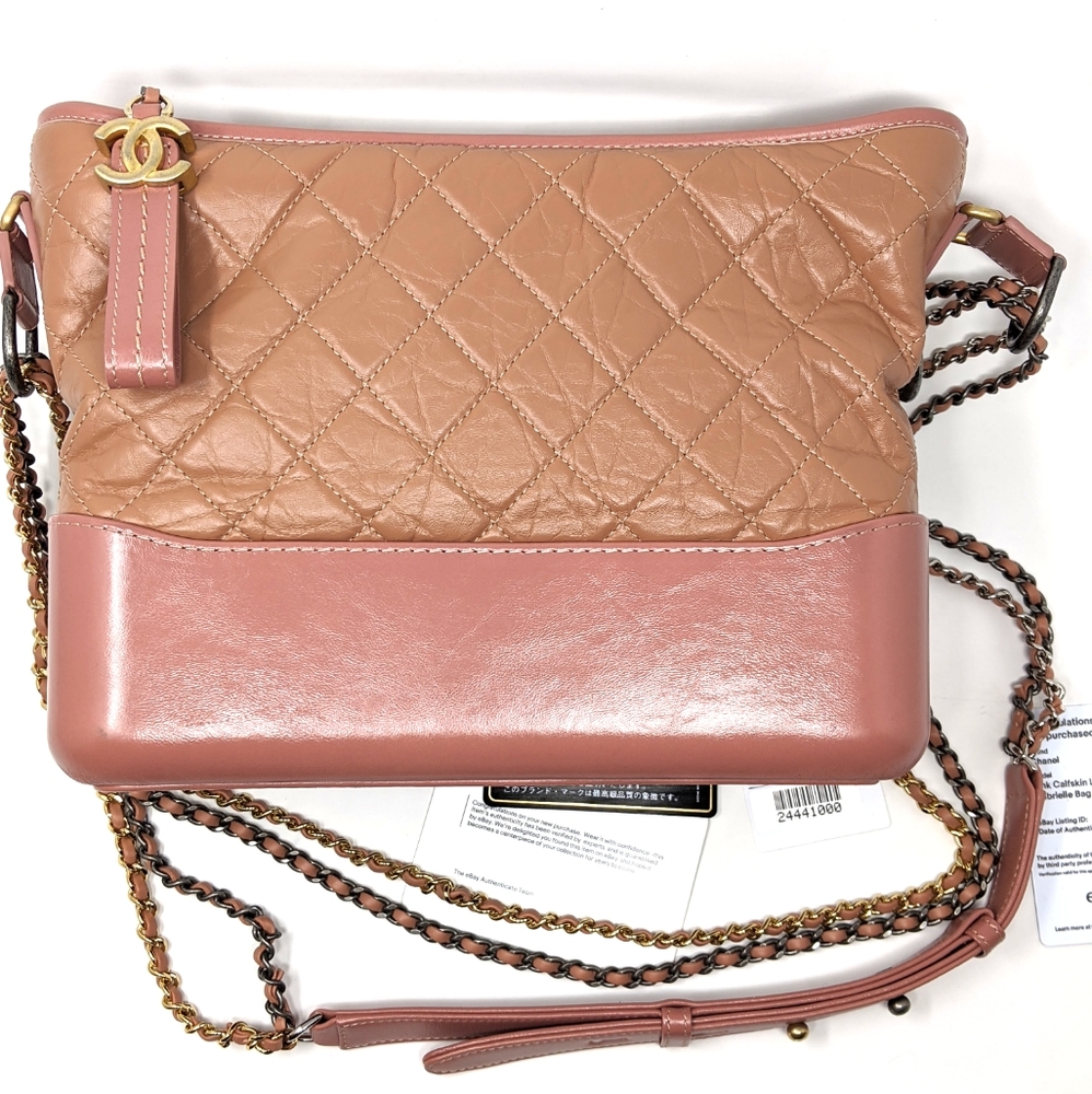 🚨SALE!🎉HP🎉CHANEL Pink Bag Gabrielle Calfskin Medium Hobo Shoulder Bag💓 RARE!
